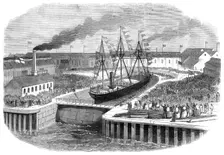 Opening of a new graving-dock at Jarrow, on the Tyne, 1865. Creator: Unknown