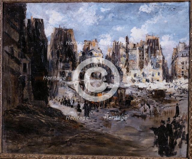 Opening of avenue de l'Opera, c1878. Creator: Felix Hilaire Buhot.