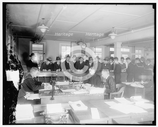 Opening of bids, Navy Dept. Bureau of Accts, between 1910 and 1920. Creator: Harris & Ewing.