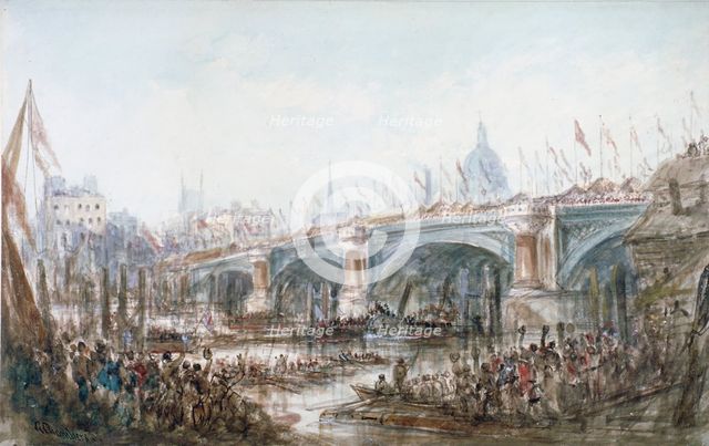 Opening of Blackfriars Bridge, London, 1869. Artist: George Chambers