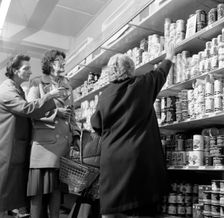 Opening of Brough's supermarket, Thurnscoe, South Yorkshire, 1963. Creator: Michael Walters