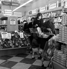 Opening of Brough's supermarket, Thurnscoe, South Yorkshire, 1963. Creator: Michael Walters