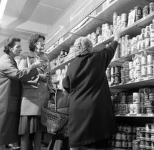 Opening of Brough's supermarket, Thurnscoe, South Yorkshire, 1963. Artist: Michael Walters