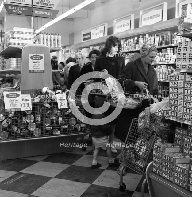 Opening of Brough's supermarket, Thurnscoe, South Yorkshire, 1963. Artist: Michael Walters
