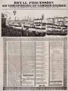 Opening of London Bridge, 1831. Artist: James Catnach