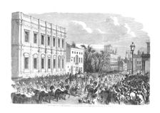 Opening of Parliament - The Royal Procession Passing Whitehall. 1854