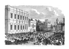 Opening of Parliament - The Royal Procession Passing Whitehall. 1854
