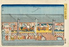 Opening Performance (Kaomise) at Saruwakacho, between c1847 and c1852. Creator: Ando Hiroshige