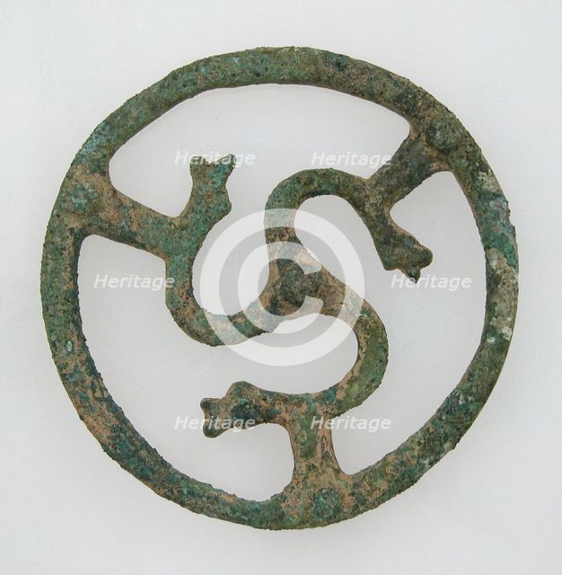 Openwork Belt Fitting with Serpent Design, Frankish, 500-700. Creator: Unknown.