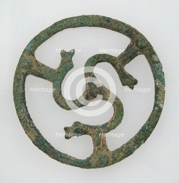 Openwork Belt Fitting with Serpent Design, Frankish, 500-700. Creator: Unknown.