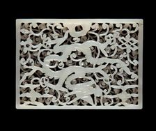 Openwork plaque with dragon design, 1573-1620. Creator: Unknown