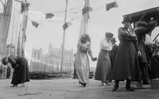 Opera artists at stadium, 1916. Creator: Bain News Service
