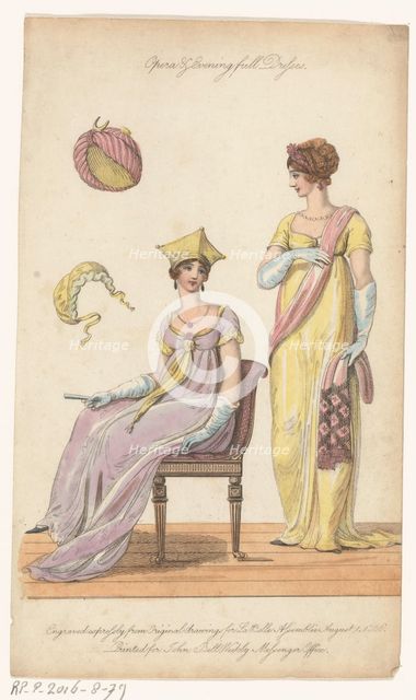 Opera & Evening Full Dresses, "La Belle Assemblee", August 1 1806. Creator: Anon.