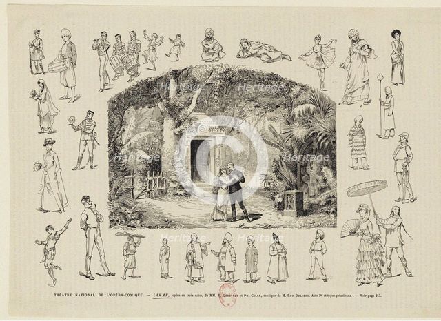 Opera Lakmé by Léo Delibes in the Théâtre national de l'opéra-comique, 1883.