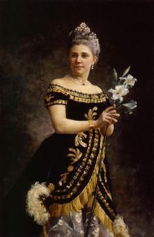 Opera singer Ida Basilier-Magelsen's portrait as Philine in Ambroise Thomas opera Mignon, 1887. Creator: Maria Wiik