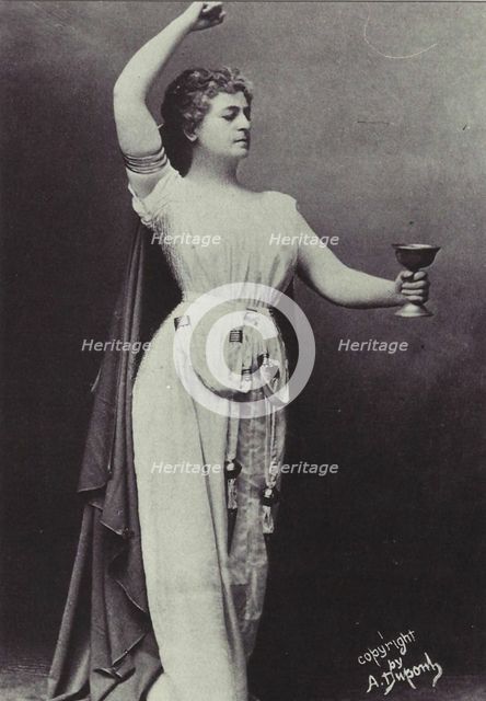 Opera singer Lilli Lehmann (1848-1929) as Isolde in Opera Tristan and Isolde by Richard Wagner, ca 1