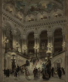 Opera staircase, 1877. Creator: Louis Beroud