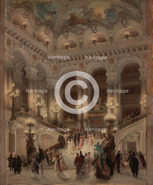 Opera staircase, 1877. Creator: Louis Beroud.