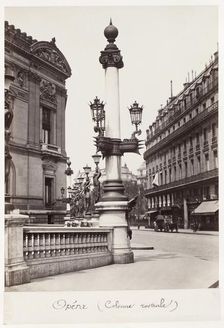 Opéra (Rostral Column), c. 1875. Creator: Charles Marville (French, 1816-1879)