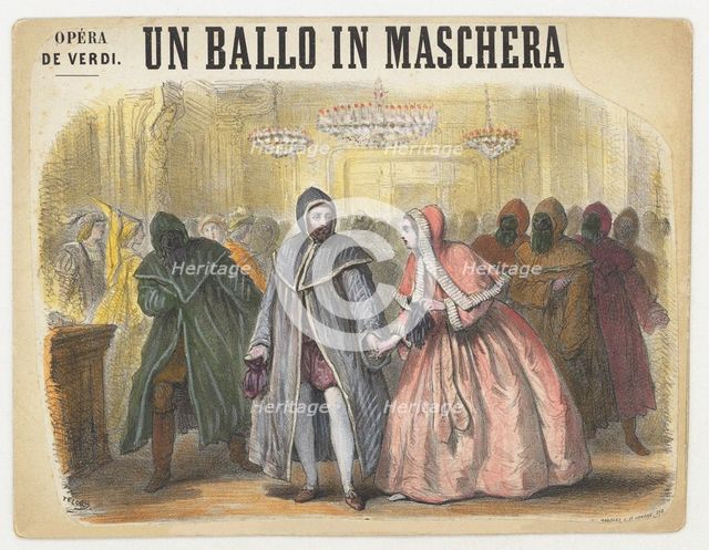 Opera Un Ballo in maschera by Giuseppe Verdi, Paris, Théâtre Italien, 1861.