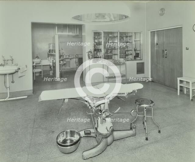 Operating theatre, Lewisham Hospital, London, 1936.  Artist: Unknown.