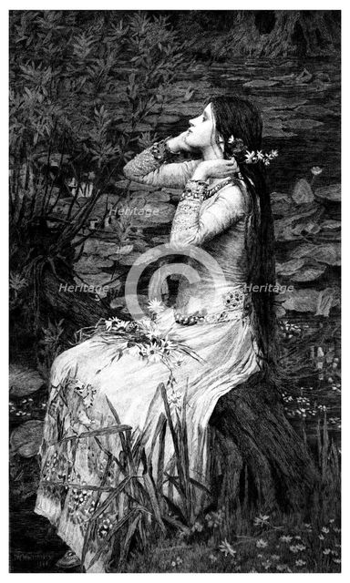 'Ophelia', 1895.Artist: James Dobie