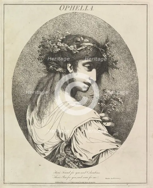 Ophelia (Twelve Characters from Shakespeare), May 20, 1775. Creator: John Hamilton Mortimer.