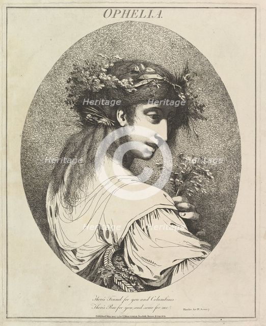 Ophelia (Twelve Characters from Shakespeare), May 20, 1775. Creator: John Hamilton Mortimer.