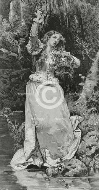 Ophelia, fictitious character from the play "Hamlet" by William Shakespeare (1564-1616), 1883. Creator: Unknown.
