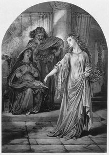 Ophelia, in Hamlet, by William Shakespeare, 19th century