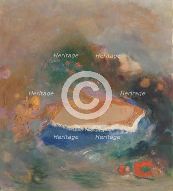 Ophélie, la cape bleue sur les eaux (Ophelia with a Blue Wimple in the Water), 1900-1905. Creator: Odilon Redon.