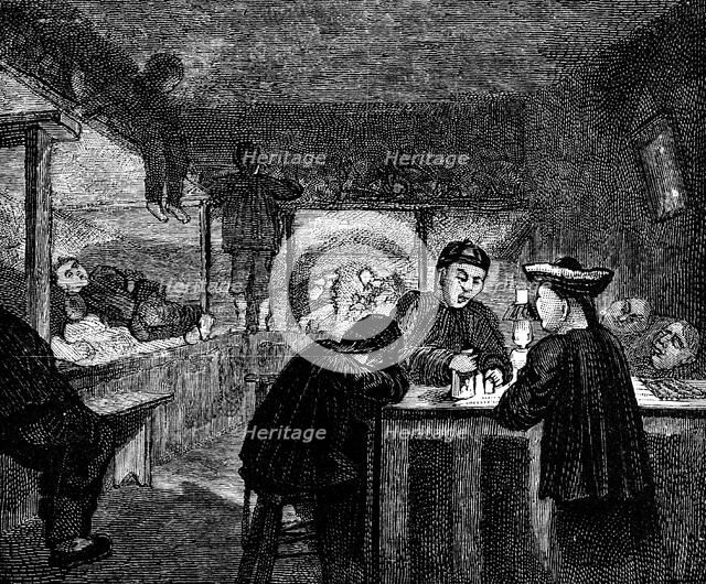 Opium den in the Chninese quarter of San Francisco, c1870. Artist: Unknown