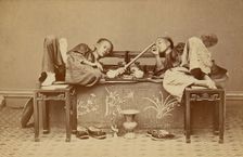[Opium Smokers], 1870s. Creator: Pun-Lun