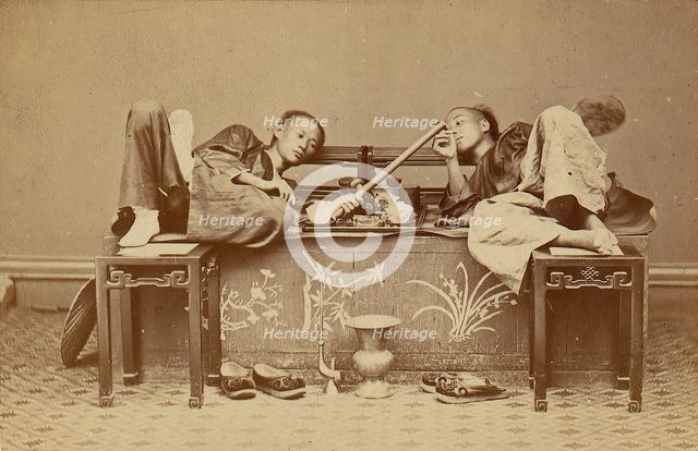 [Opium Smokers], 1870s. Creator: Pun-Lun.
