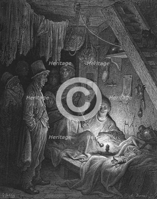 'Opium Smoking - The Lascar's Room in 'Edwin Drood'', 1872. Creator: Gustave Doré.