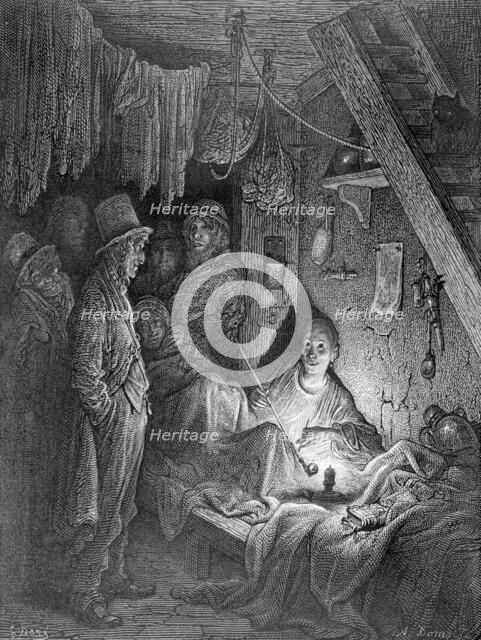 'Opium Smoking-The Lascar's Room in "Edwin Drood"', 1872. Creator: Albert Doms.
