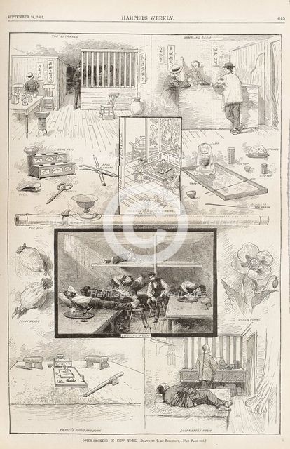 Opium-Smoking in New York (From Harper's Weekly, September 24, 1881), 1881. Artist: Anonymous  