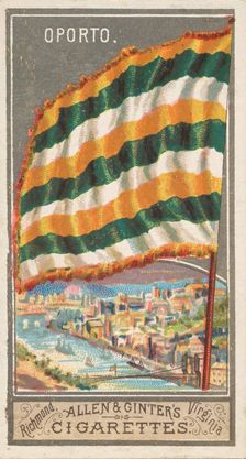 Oporto, from the City Flags series (N6) for Allen & Ginter Cigarettes Brands, 1887. Creator: Allen & Ginter