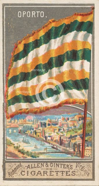 Oporto, from the City Flags series (N6) for Allen & Ginter Cigarettes Brands, 1887. Creator: Allen & Ginter.
