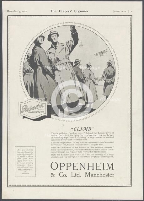 Oppenheim & Co Menswear, 1929. Artist: Wilfred Fryer
