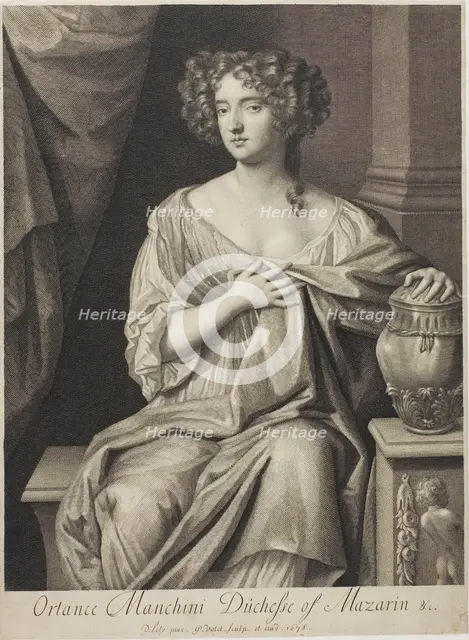 Ortensia Mancini, Duchess of Mazarin, 1678. Creator: Gerald Valck.