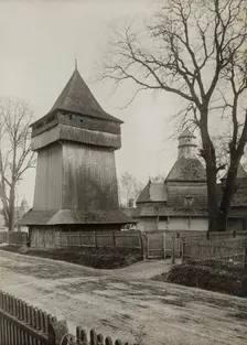 Orthodox Church of the Holy Cross - wooden church and belfry, Drohobych, between 1910-1914. Creator: Unknown