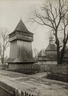 Orthodox Church of the Holy Cross - wooden church and belfry, Drohobych, between 1910-1914. Creator: Unknown
