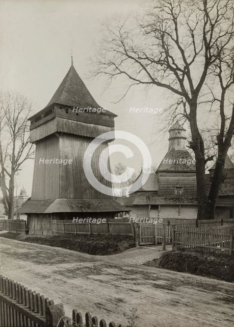 Orthodox Church of the Holy Cross - wooden church and belfry, Drohobych, between 1910-1914. Creator: Unknown.