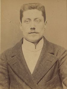 Ortiz. Léon. 25 ans, né à Paris. Commis d'architecte. Anarchiste. Voyage ordinairement en ..., 1894. Creator: Alphonse Bertillon
