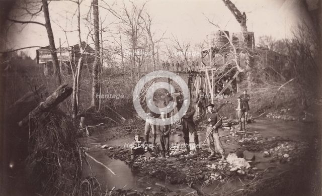 [Orange and Alexandria Railroad Bridge, near Union Mills, Virginia], ca. 1863. Creator: Andrew Joseph Russell.