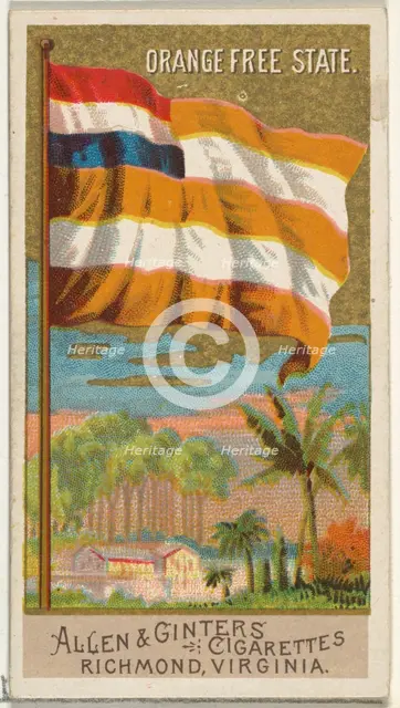 Orange Free State, from Flags of All Nations, Series 2 (N10) for Allen & Ginter Cigarettes..., 1890. Creator: Allen & Ginter.