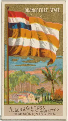 Orange Free State, from Flags of All Nations, Series 2 (N10) for Allen & Ginter Cigarettes..., 1890. Creator: Allen & Ginter