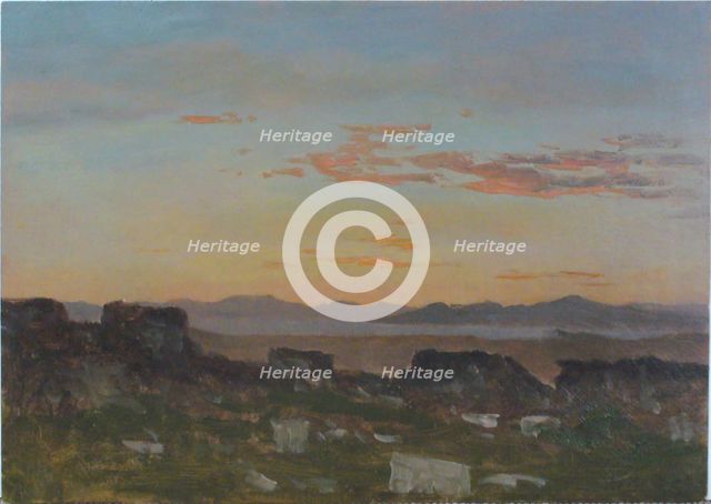 Orange Sky with Scattered Clouds, Greece, February 22, 1878. Creator: Lockwood de Forest.