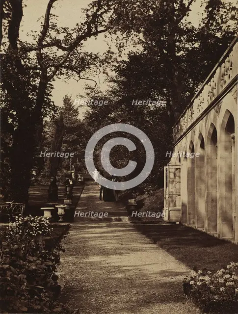 Orangery and Flower Garden at Singleton, Glamorganshire, 1854. Creator: W. Graham Vivian (British, 1827-1912); Photographic Exchange Club.